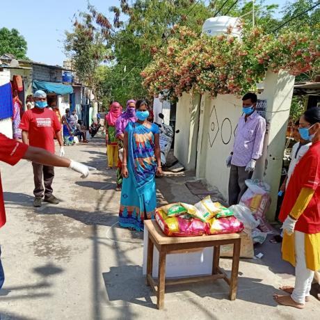 A food distribution in India